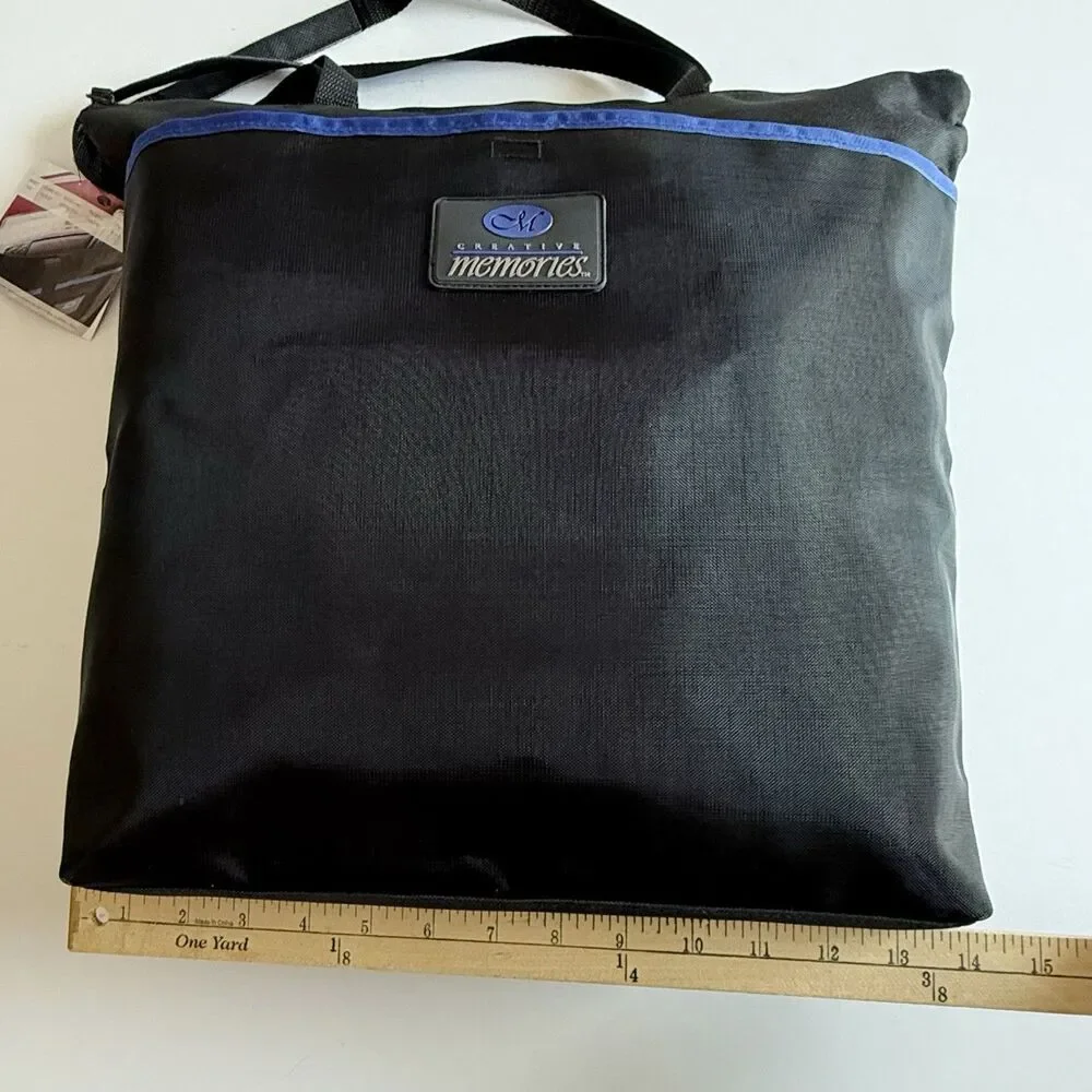 CREATIVE MEMORIES Black Nylon & Mesh Project Tote Bag Scrapbooking Crafting- NWT